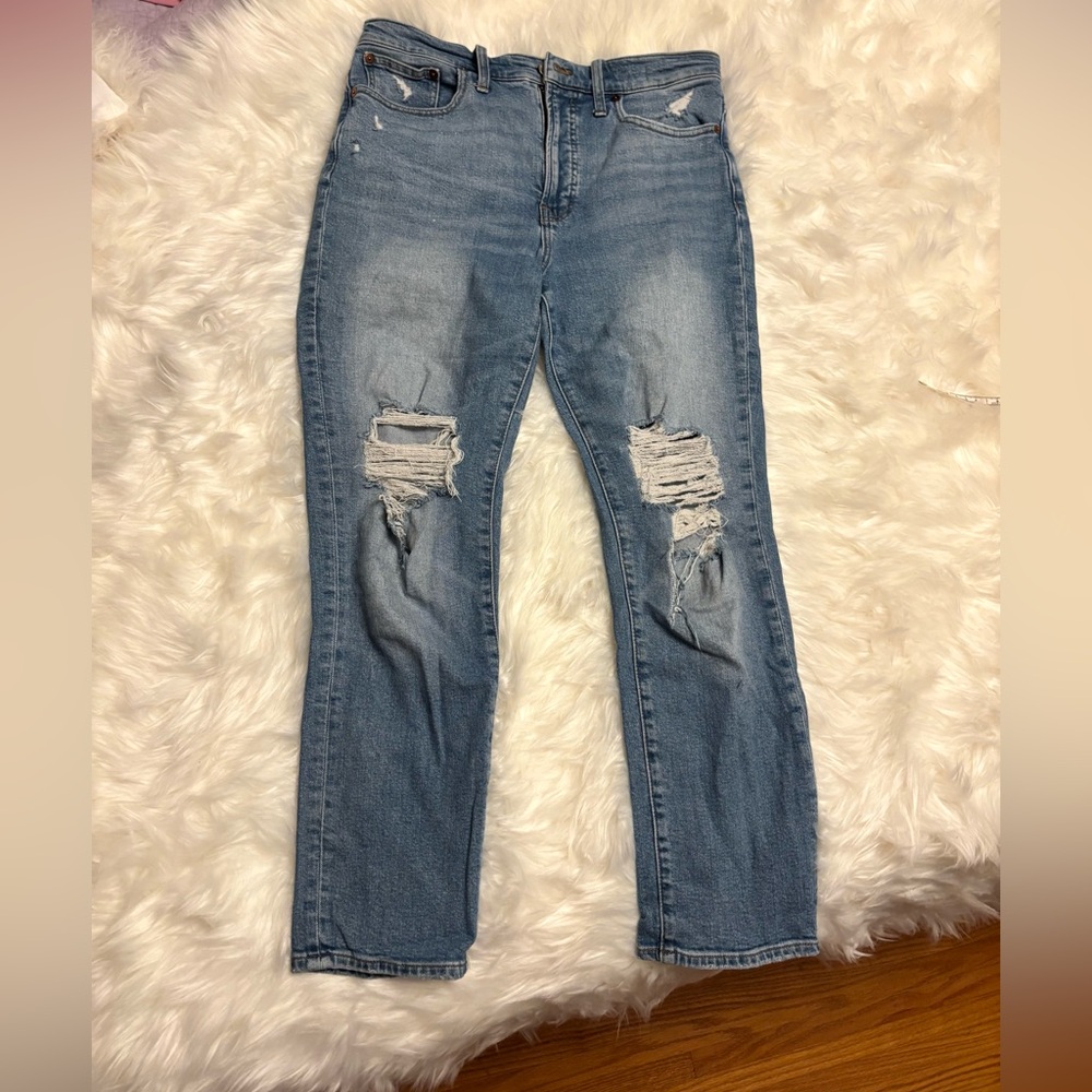 Women's Blue Distressed Jeans, Perfect Vintage denim